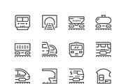 Set line icons of railroad, an Outline Icon by motorama (Thumbnail 1 of 2)