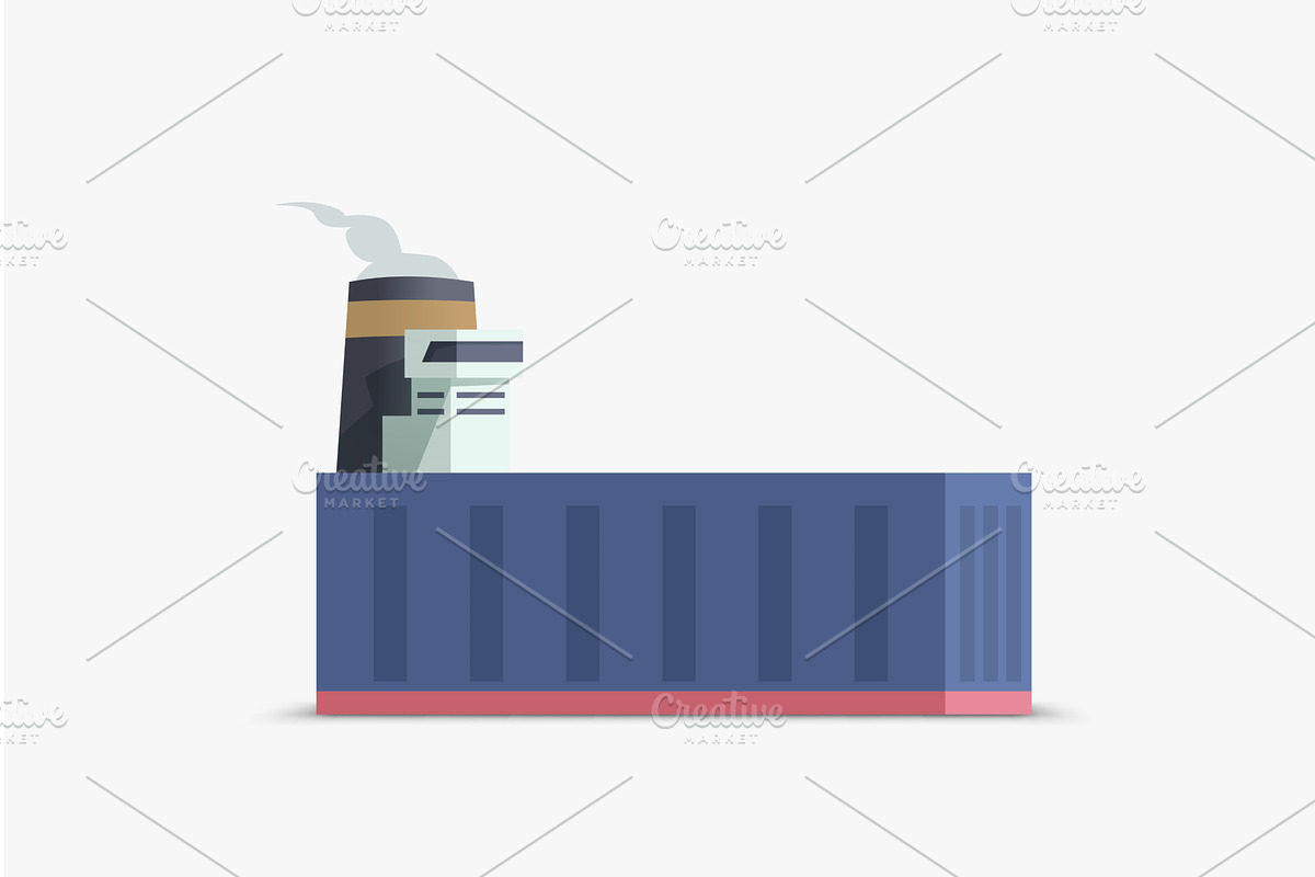 a cartoon cargo ship as a container, a Transportation Illustration by IfH