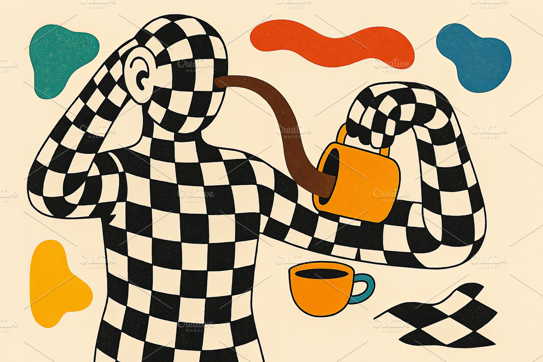 Checkerboard pattern surrealism art, a Photo by Dvoevnore photos