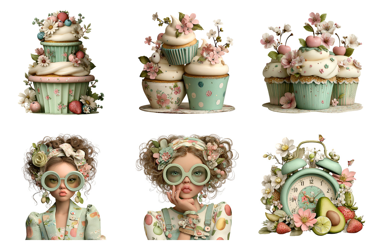 Watercolor Summer Clipart Set, an Illustration by SinaCreation (Photo 2 of 9)