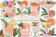 Watercolor Christmas Drink Clipart, a Seasonal Illustration by Canvas Craft (Thumbnail 1 of 10)