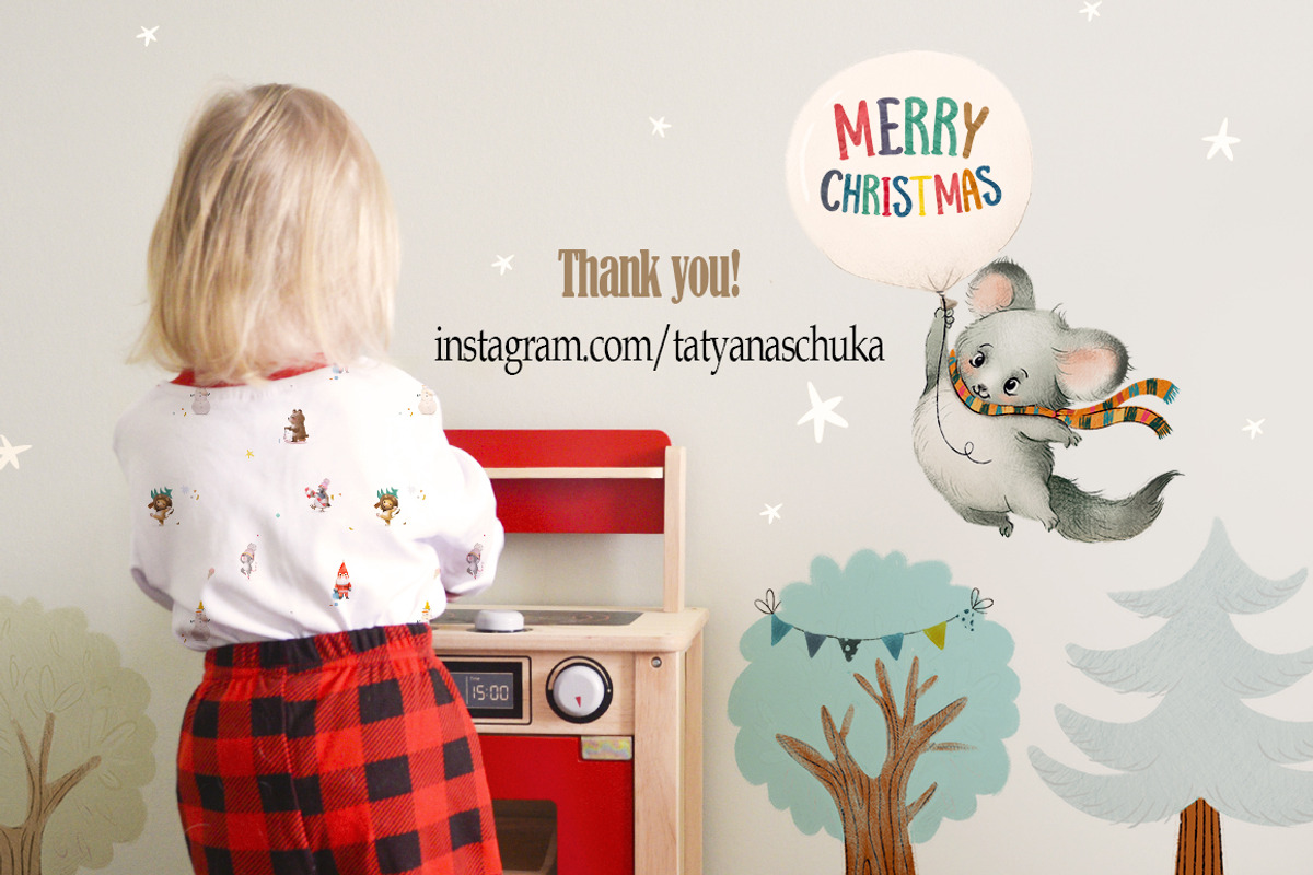 Cute Christmas Animals, an Animal Illustration by TanyaSchuka (Photo 15 of 15)