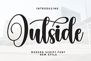 Outside | Script Font, a Handwritten Font by Scratchones (Thumbnail 1 of 9)
