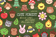 Cute Forest Characters Outline, a Seasonal Illustration by Palau (Thumbnail 1 of 12)