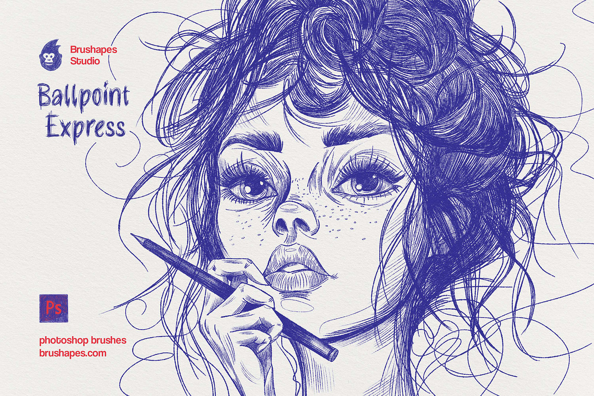 Photoshop Ballpoint Pen Brushes, a Brush Add-On by brushapes.com (Photo 1 of 10)