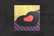 Heart Vinyl Record Background, a Decorative Illustration by PsychocheArt (Thumbnail 2 of 3)