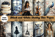 140+ Black and White Shabby Chic Pap, a Decorative Illustration by HubbaDigitals (Thumbnail 5 of 5)