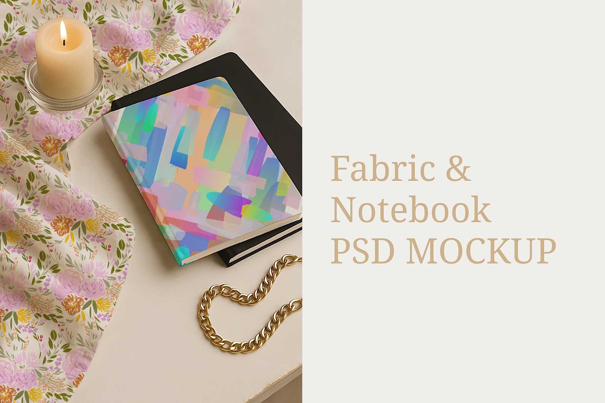 Fabric and Notebook psd mockup, a Books & Magazine Mockup by jenartstudio (Photo 2 of 2)
