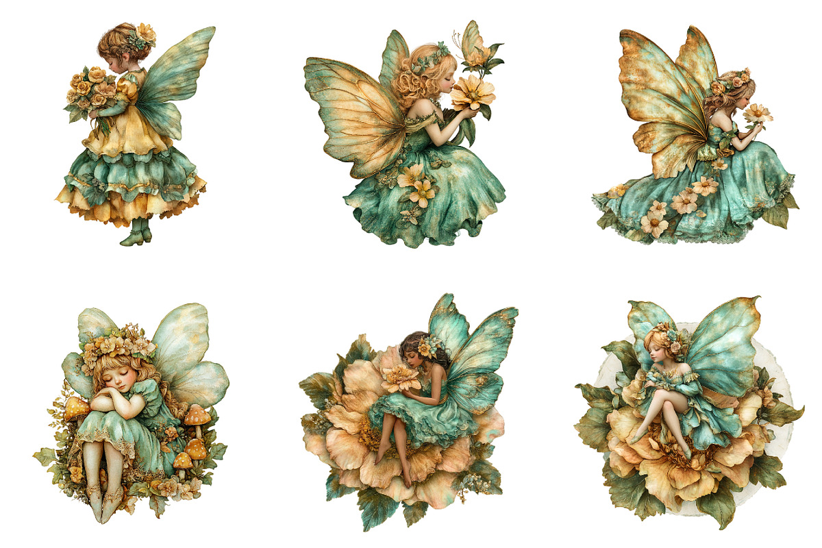 Whimsical Spring Fairy Clipart, an Illustration by SinaCreation (Photo 2 of 9)