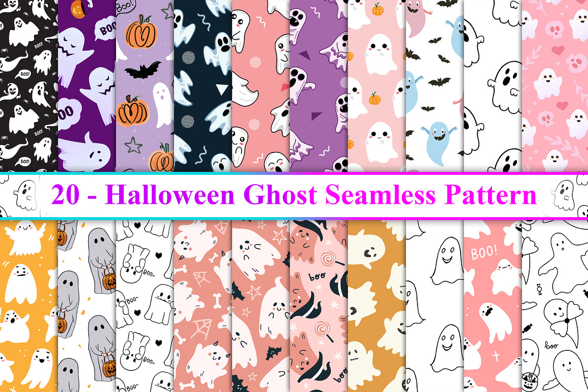 Halloween Ghost Seamless Pattern, a Pattern Graphic by Digital Studio (Photo 1 of 4)