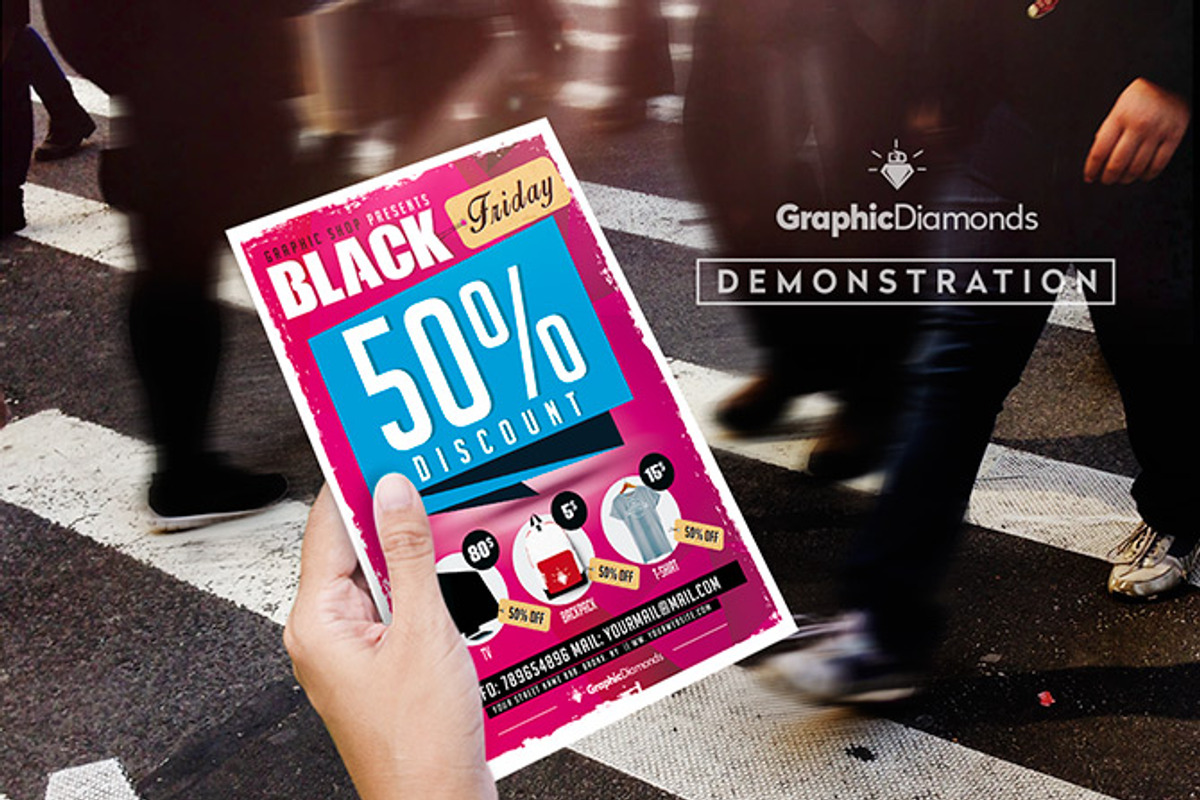 Black Friday Big Sale Flyer PSD, a Flyer Template by GraphicDiamonds (Photo 2 of 4)
