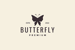 Simple Butterfly Hipster Logo Design