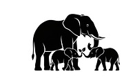elephant family silhouette design, an Illustration by Amazin_art (Thumbnail 6 of 51)