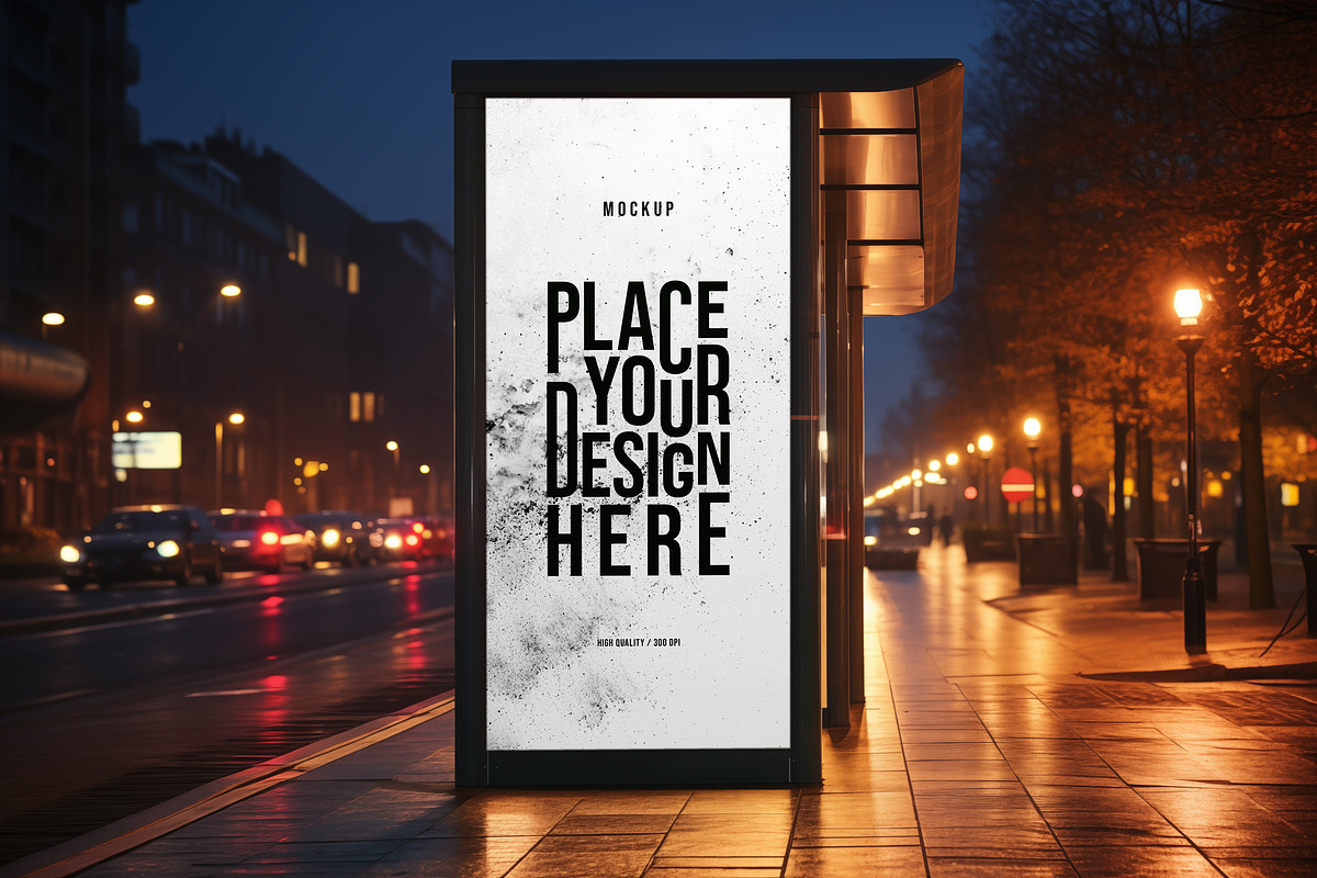 Bus Stop Poster Mockup, an Advertising Mockup by dpi (Photo 6 of 12)