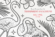 Tropical Flamingo Vector Line Art, an Animal Illustration by MadliArt (Thumbnail 2 of 4)