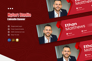 Hyfort Studio - Linkedin Banner, a Print Template by Esensifiksi.studio