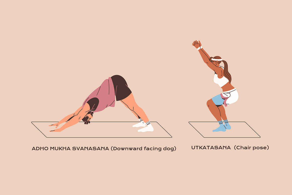 People in yoga poses, asanas set, a Sport Illustration by PaperTrident (Photo 3 of 12)