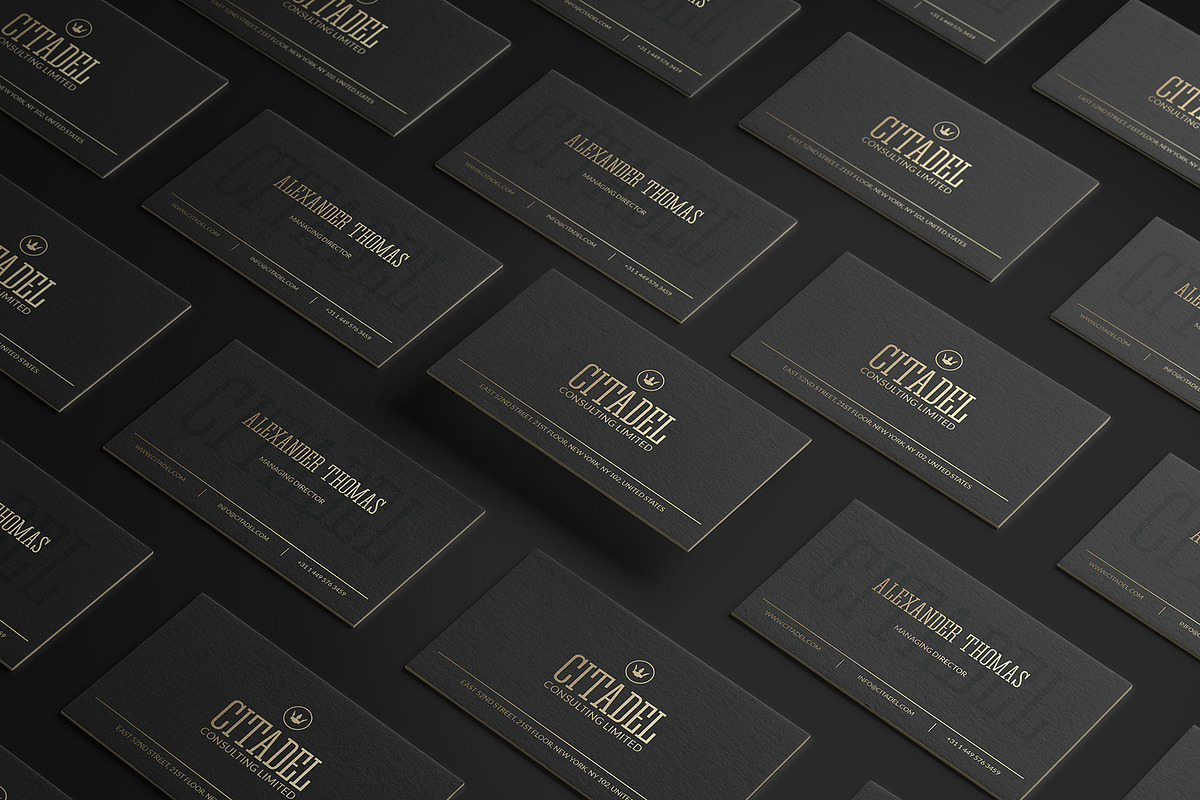 Elegant Gold Business Card, a Business Card Template by Marvel (Photo 1 of 5)