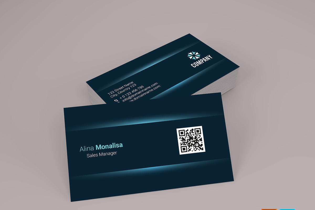 Luxury business card with blue shade, a Business Card Template by designSultan (Photo 2 of 6)