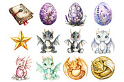 Watercolor Dragon Clipart, a Seasonal Illustration by CitraGraphics (Thumbnail 2 of 5)