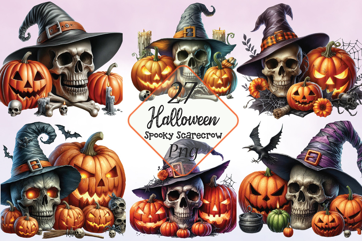 Halloween Spooky Scarecrow, a Seasonal Illustration by Craft Nest (Photo 1 of 4)