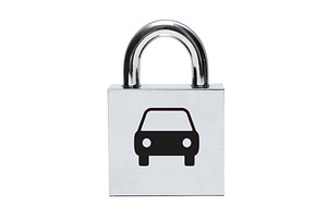 Silver padlock, a Photo by saiko3p