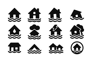 Symbols illustrating flooding impact, an Illustration by ZinetroN