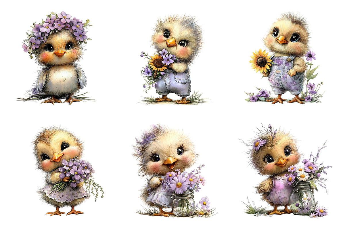 Summer Funny Chick Clipart, an Illustration by SinaCreation (Photo 3 of 10)
