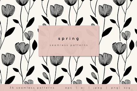 Spring Seamless Patterns Set, a Pattern Graphic by Curly_Pat