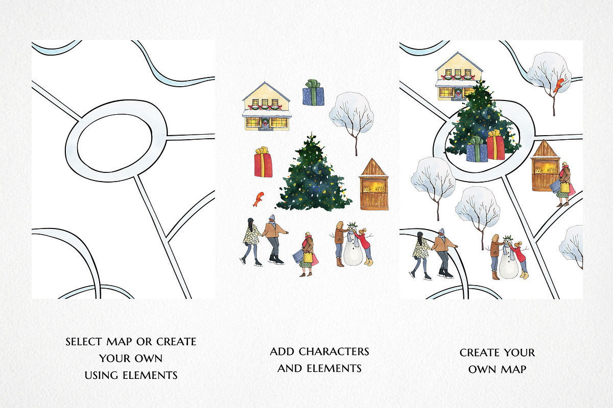 Winter town Christmas house clipart, a Person Illustration by LyubovZaytseva (Photo 20 of 23)