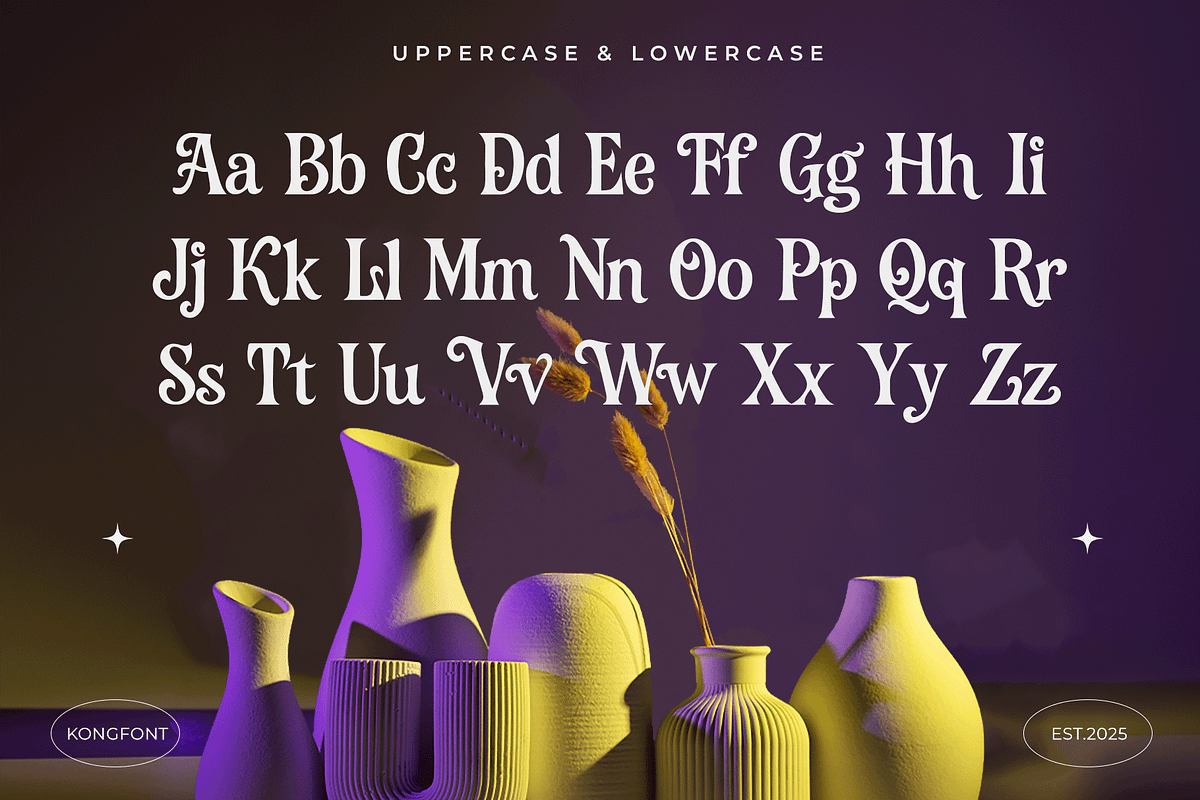 Roflair–Modern Decorative Serif Font, a Serif Font by overlaytemplates (Photo 4 of 5)