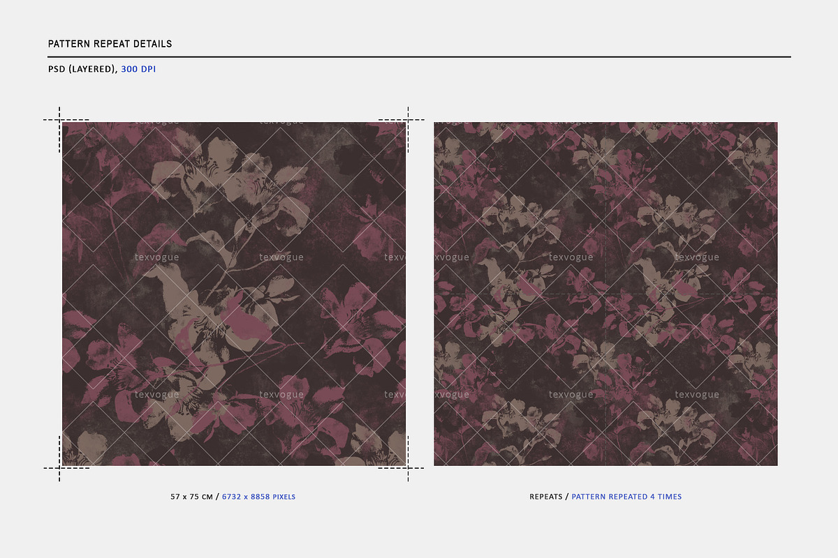 Warm Floral - Seamless Patterns, a Pattern Graphic by texvogue (Photo 2 of 7)