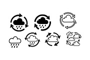 Rain Cloud Weather Icon Set, an Illustration by designvectx (Thumbnail 2 of 3)