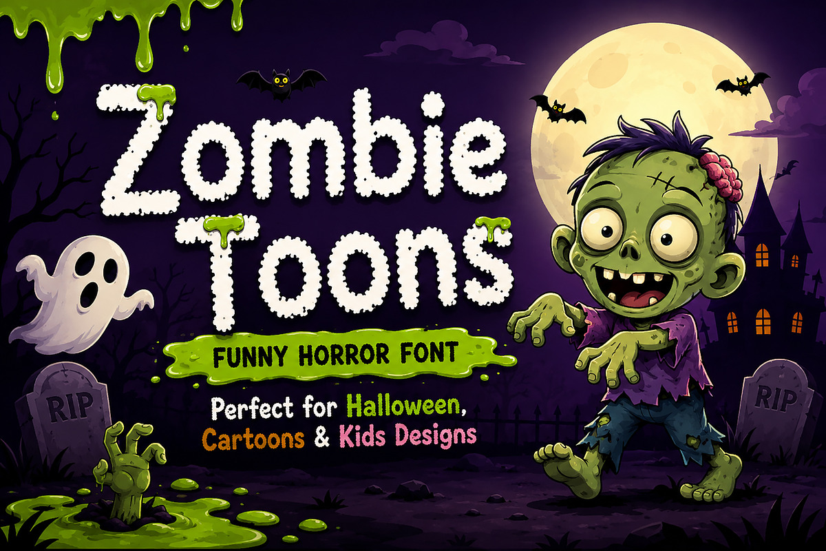 Zombie Toons, a Slab Serif Font by Wow Magic (Photo 1 of 5)