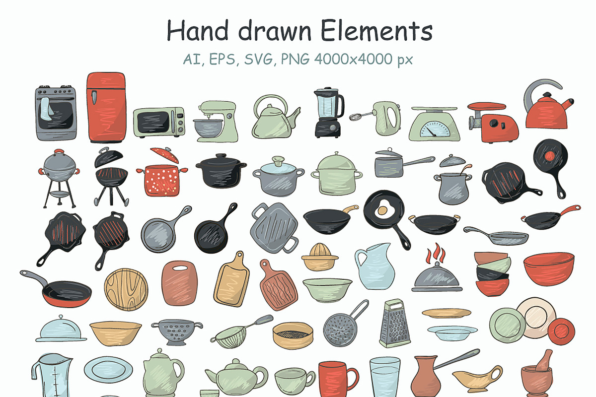 Kitchen Essentials Collection, an Object Graphic by Evgeniia (Photo 3 of 14)