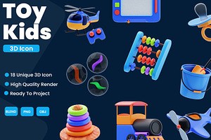 Toy Kids 3D Icon Pack, a 3D by novia99design
