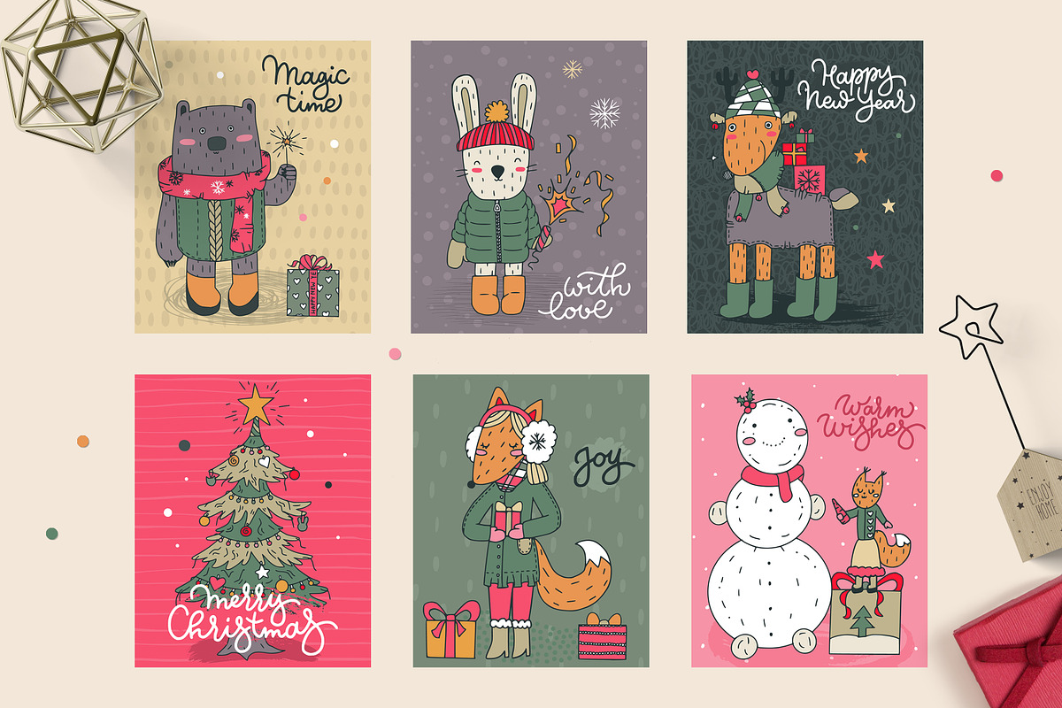 Vector Christmas Animals, an Animal Illustration by Molly art (Photo 3 of 9)