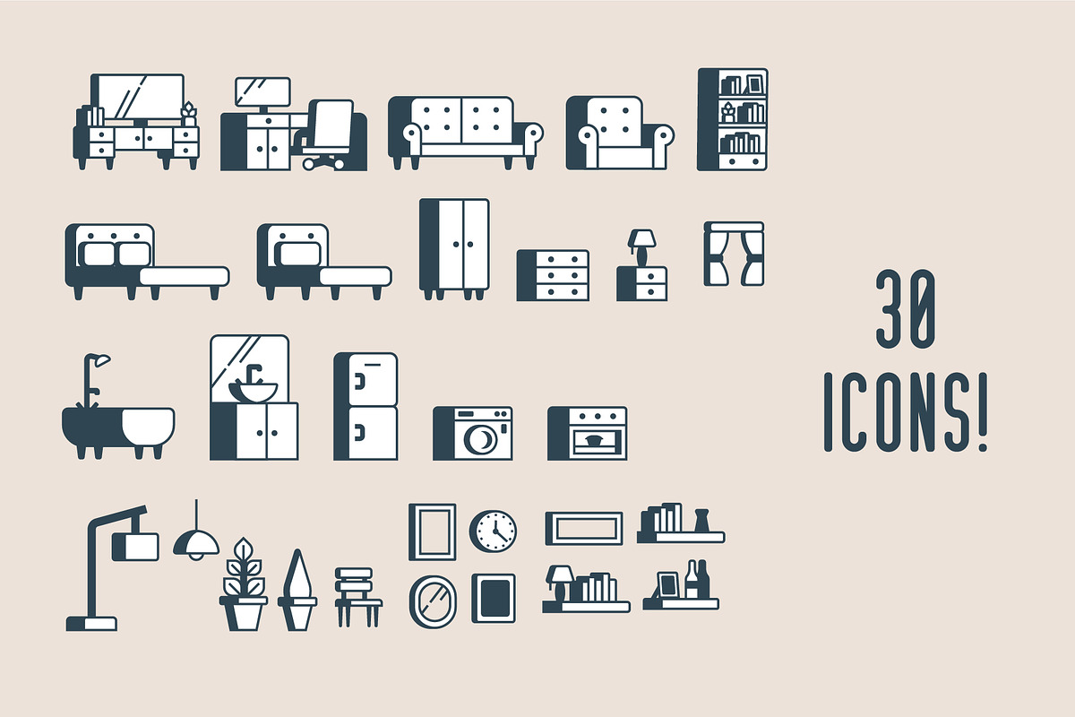 Interior Furniture Icons | 30!, an Icon by MikeHill (Photo 2 of 4)