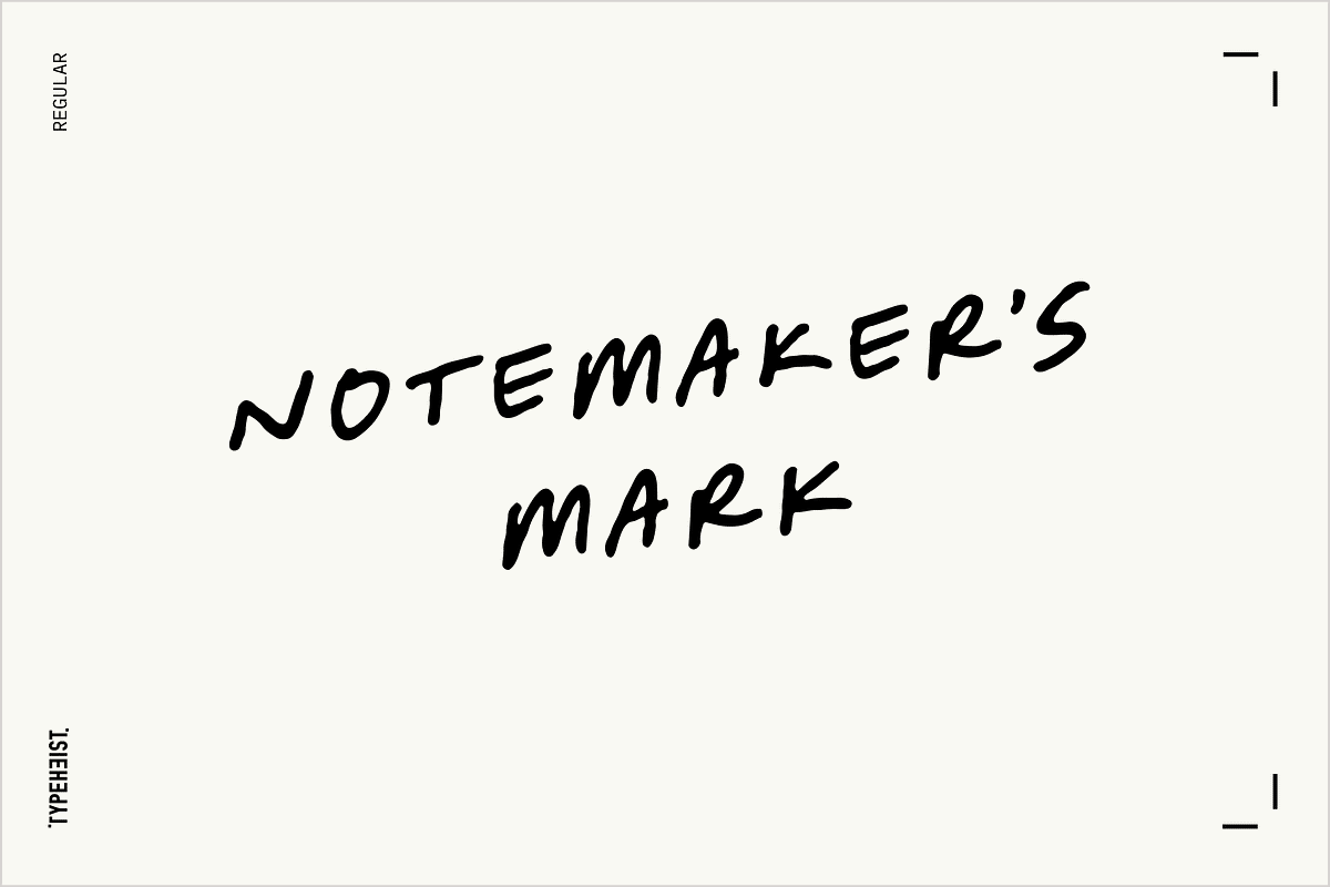 Notemaker's Mark Handwriting Font, a Handwritten Font by TYPEHEIST (Photo 1 of 12)