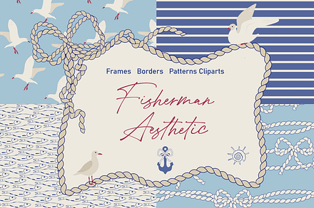 Fisherman Aesthetic Collection, a Pattern Graphic by DigARTbyHavroshka