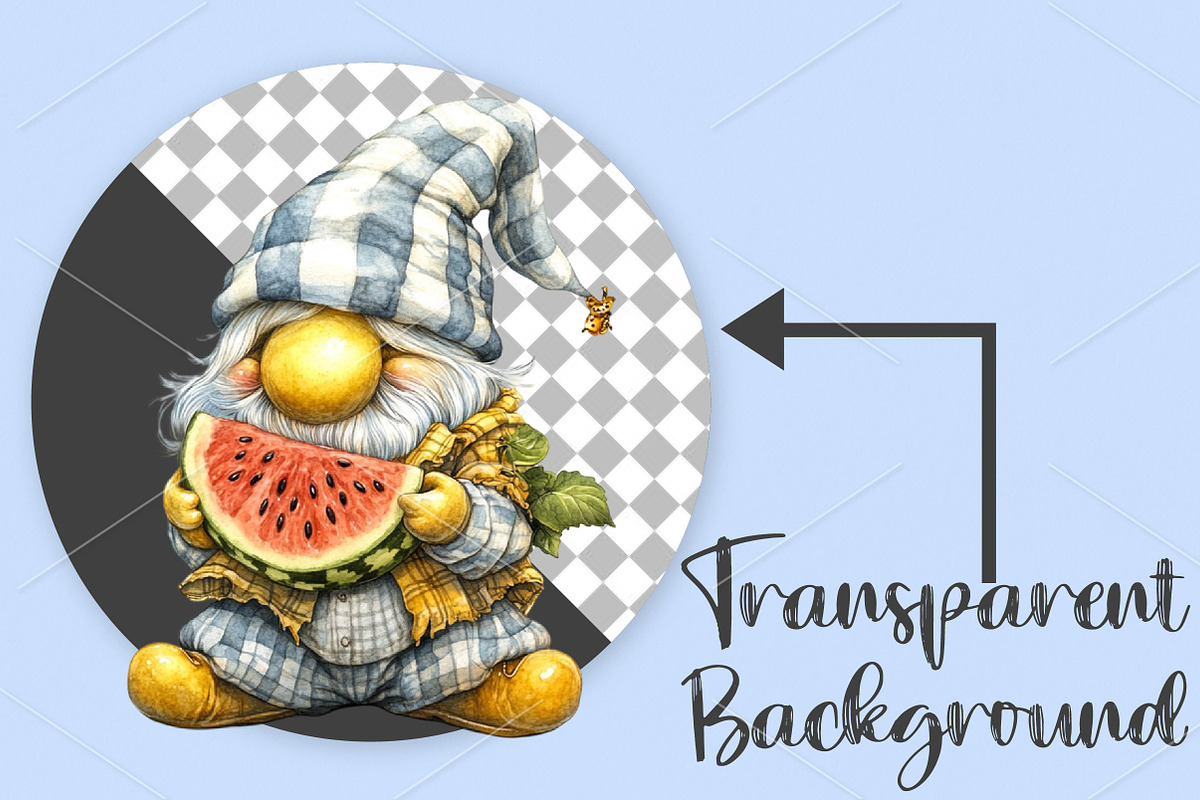 Whimsical Summer Gnome Clipart PNG, a Seasonal Illustration by Canvas Craft (Photo 2 of 7)