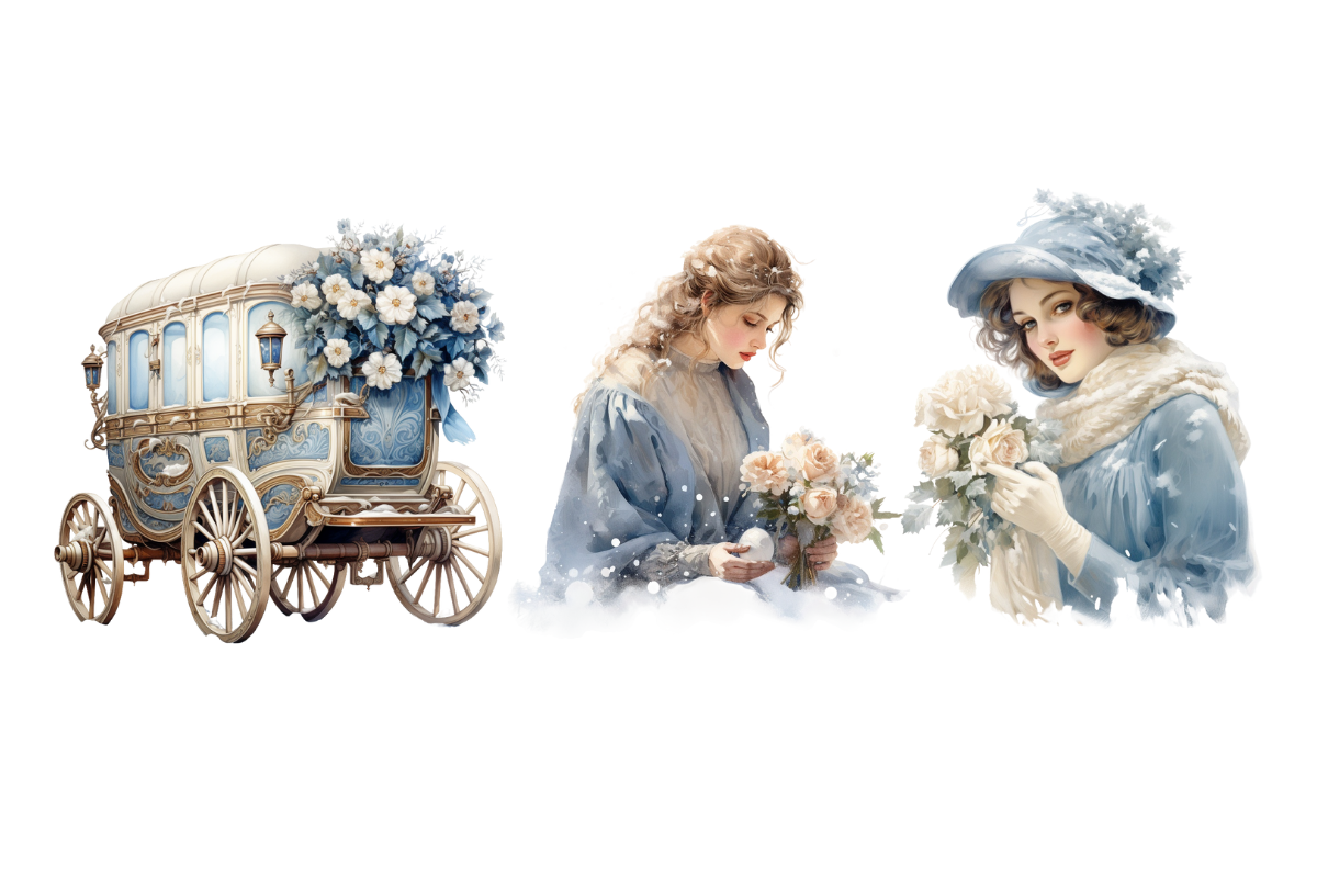 Vintage Snowy Clipart Sublimation, an Object Illustration by Digital Xpress (Photo 2 of 4)