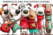 whimsical valentines day dogs clipar, an Illustration by CreationArt (Thumbnail 1 of 6)