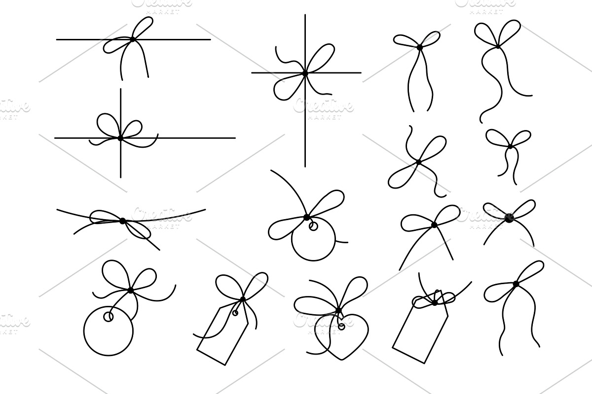 Bow with label tag for gift ribbon, an Object Graphic by BaldeZh