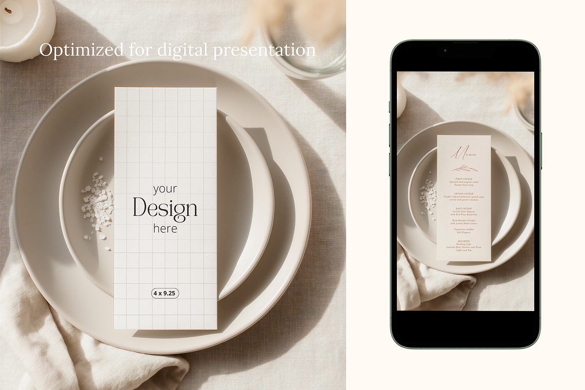 Neutral 4x9.25 Menu Mockup, a Product Mockup by Serenefeeling (Photo 5 of 6)