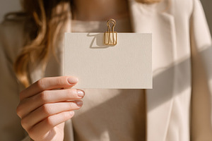 Holding a blank card with a clip, a Photo by Beautiful things