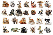 Animals Clipart Bundle 4 in 1, an Animal Illustration by InkyQueenArt (Thumbnail 5 of 9)