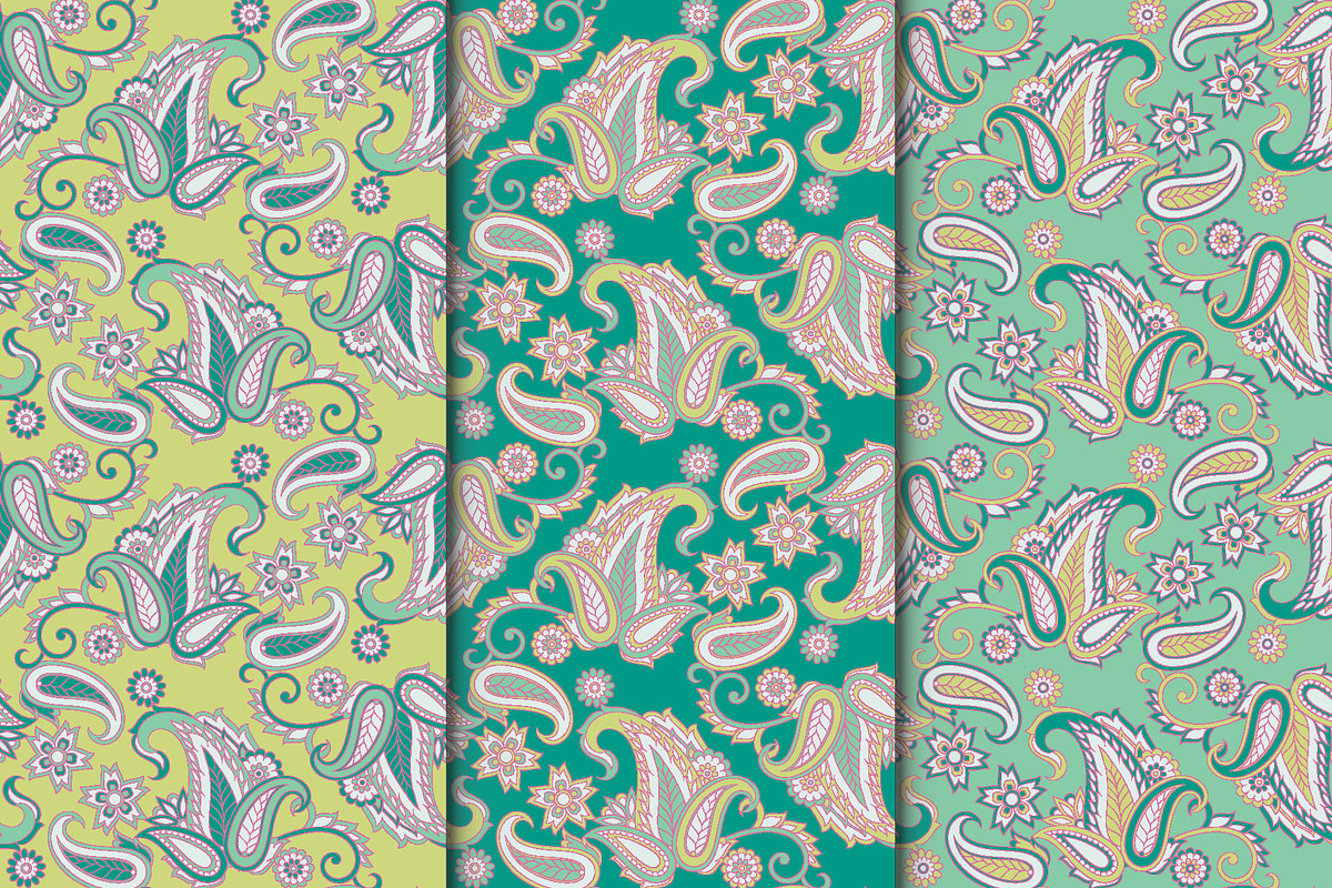3 Paisley fabric patterns, a Pattern Graphic by antalogiya (Photo 1 of 2)