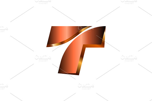 Abstract 3D T letter logo preview 2