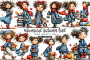 Whimsical Autumn Girl PNG Clipart, a Seasonal Illustration by OK Design (Thumbnail 1 of 6)